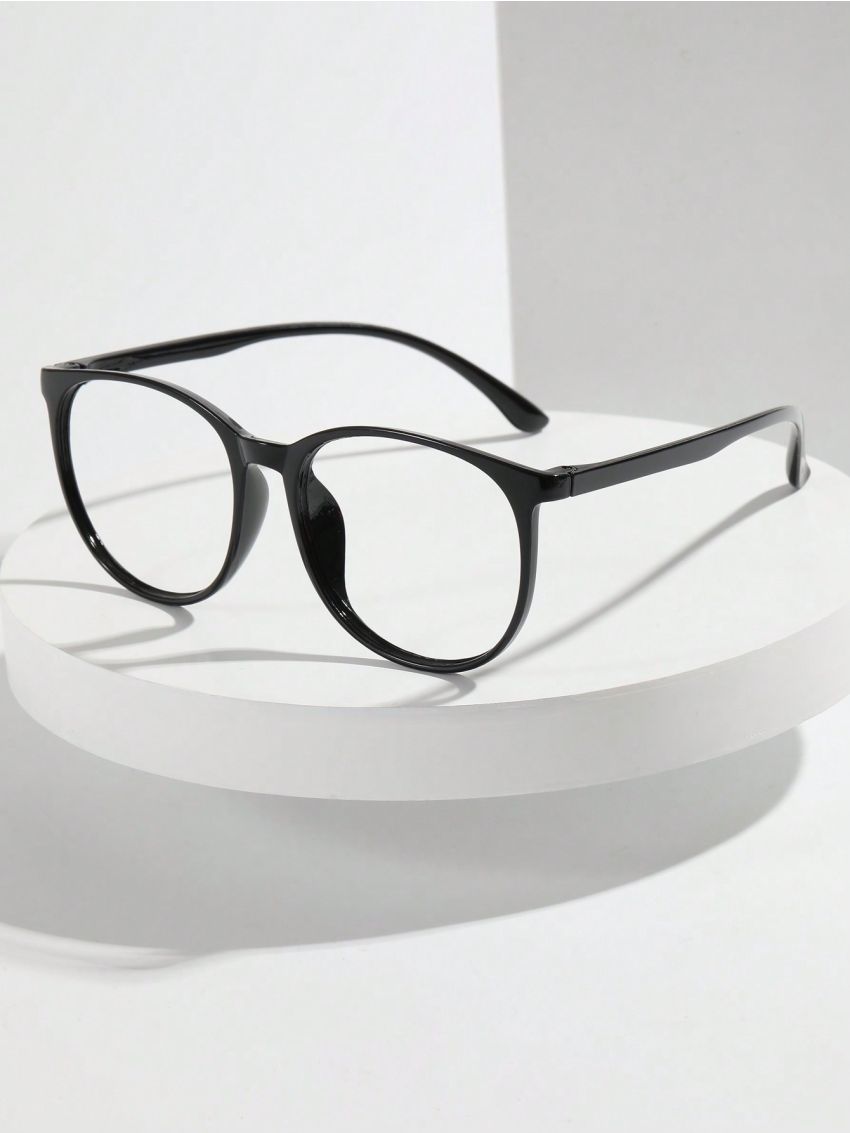 1pc Men's Business Eyeglass Frame Transparent & Elliptical Empty Glasses, Suitable For Daily Wear