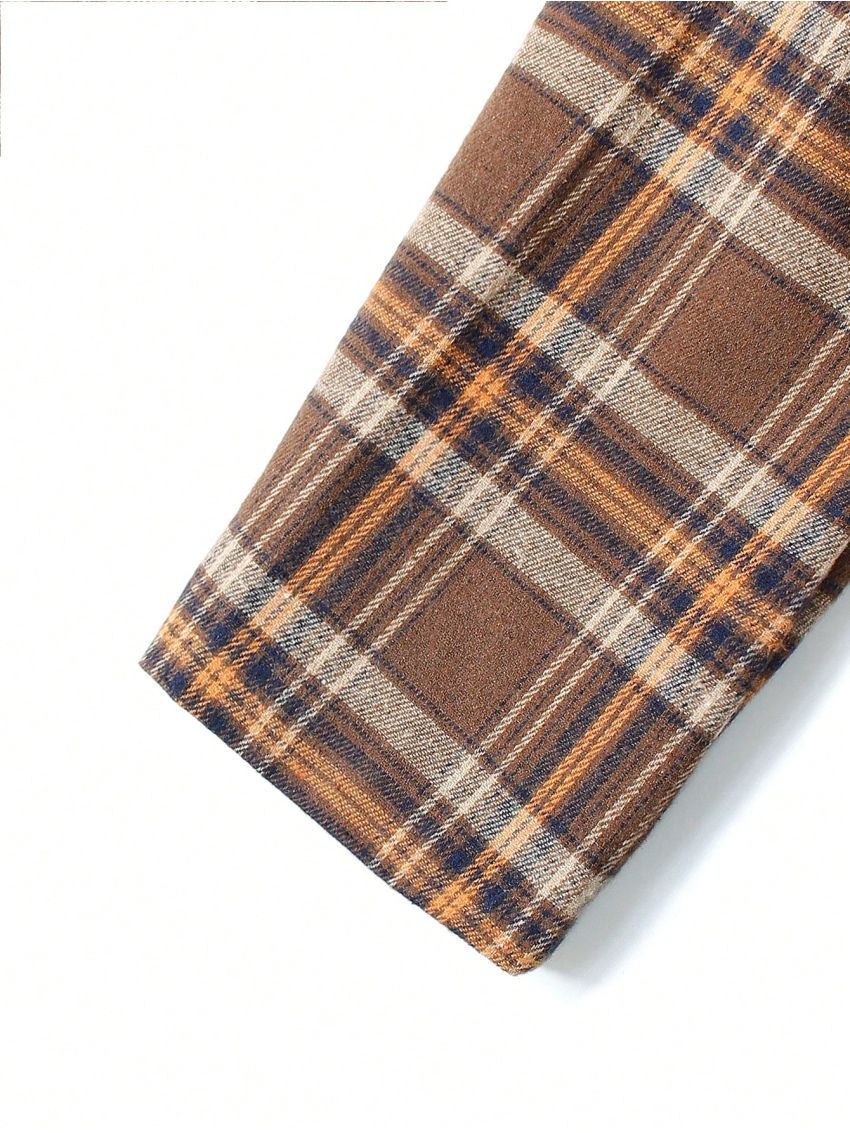 Men Plaid Print Single Breasted Blazer