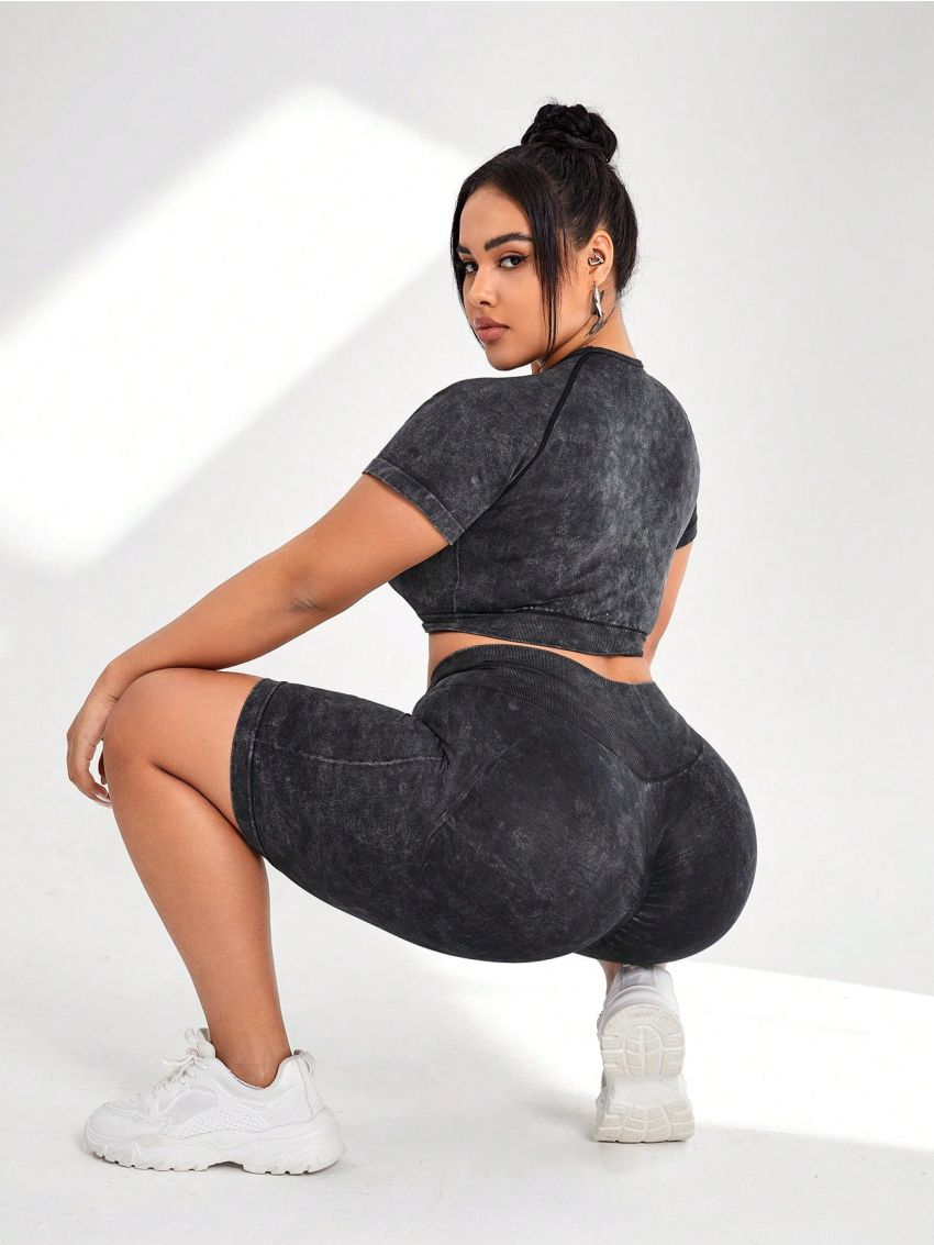 Plus Size Seamless Sportswear Set