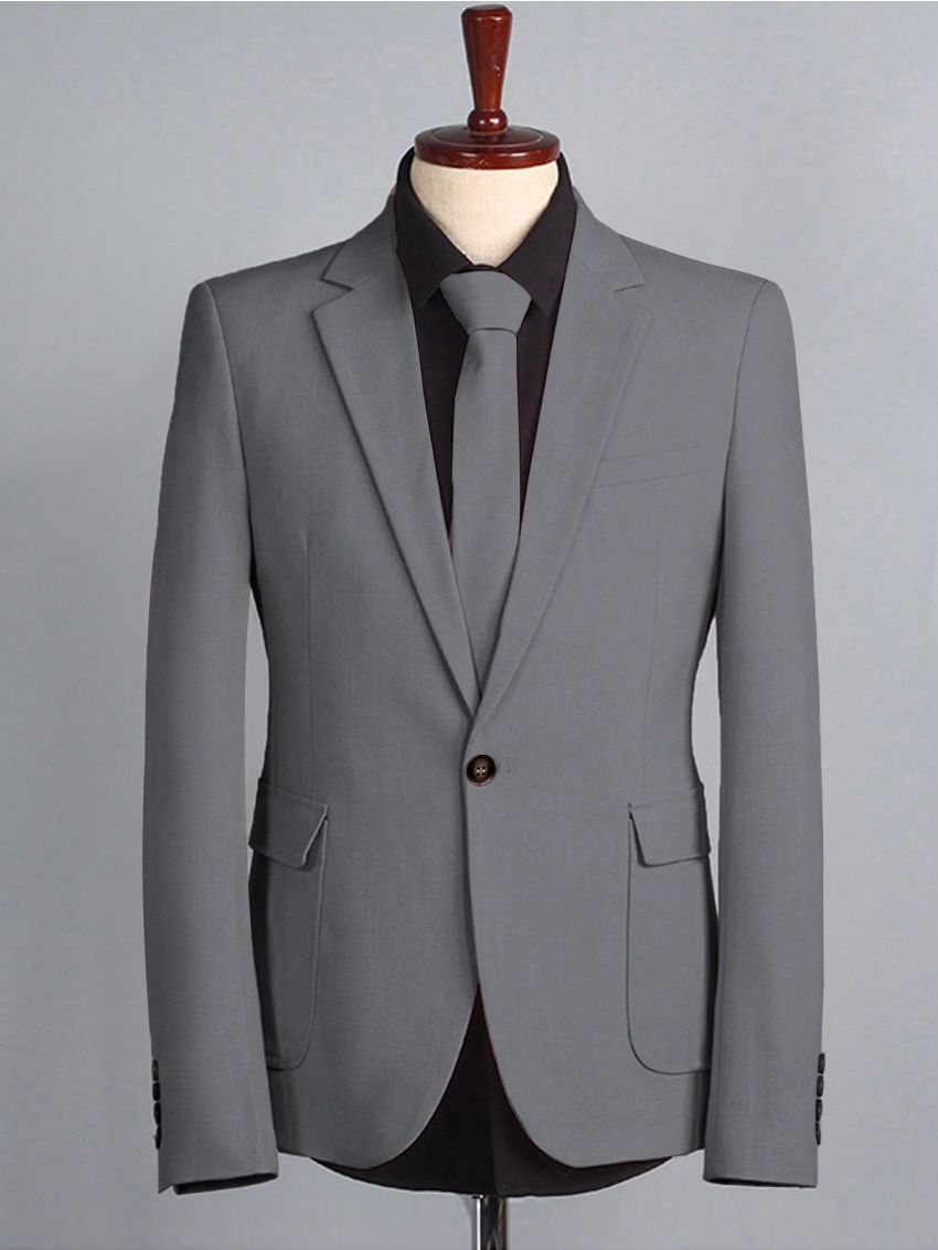 Men's Solid One-button Slim Fit Suit Set