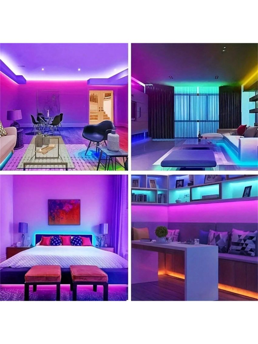 1pc Rgb Led Strip Light, 30led/m, Controlled By 24keys Infrared And Smart App, Flexible Led With Usb Port, Color Changing With Music, Ideal For Tv, Pc, Bedroom, Party Decoration