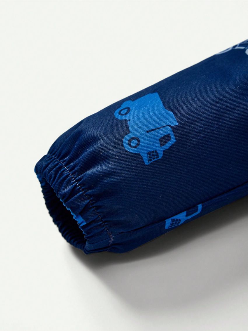 Cozy Cub Infant Boys' Zipper Front Casual Hooded Jacket With Cartoon Pattern