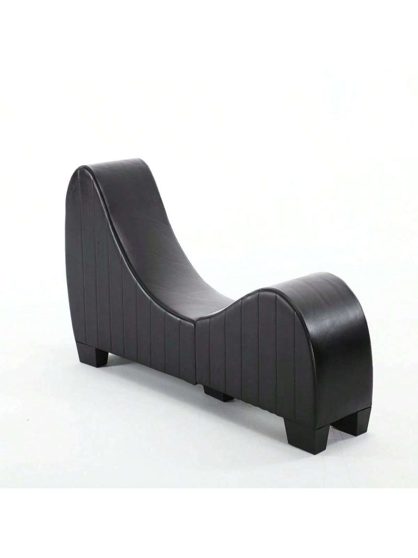 OSQI Yoga Chaise Lounge Collection for Stretching & Relaxation Modern Faux Leather Curved Sofa, Modern Faux Leather Curved Sofa, Living Room Bedroom Accent