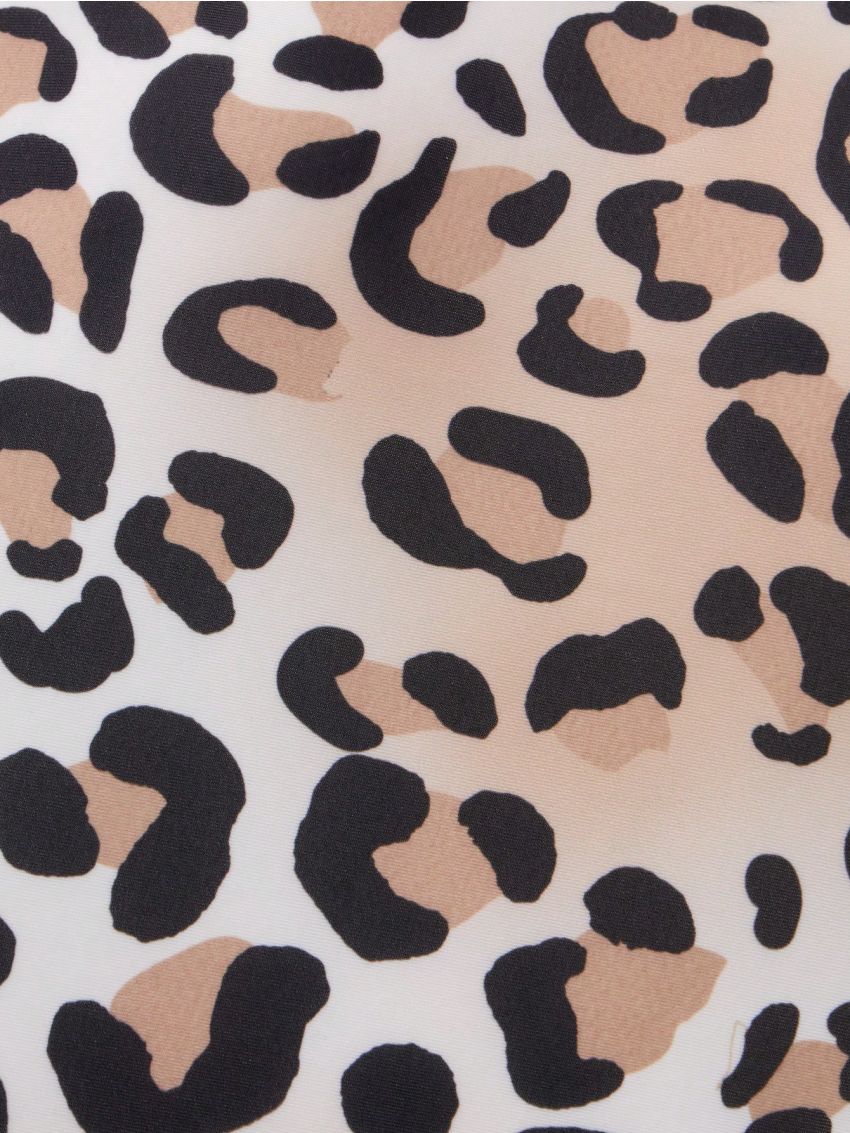 SHEIN Tween Girls' Leopard Print One-Piece Swimsuit With Spaghetti Straps