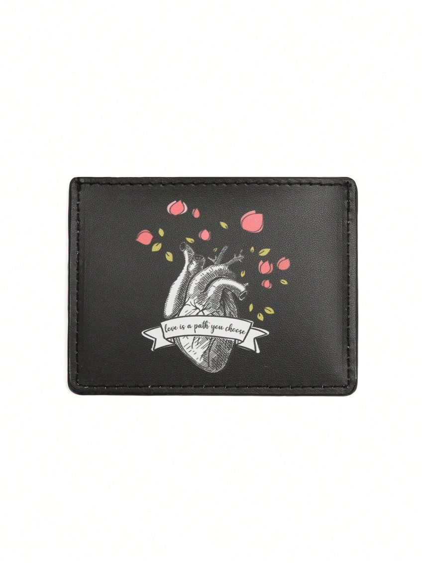 SHEIN X Beatriz Mathias Studio Fashionable Portable Card Holder With Heart Print