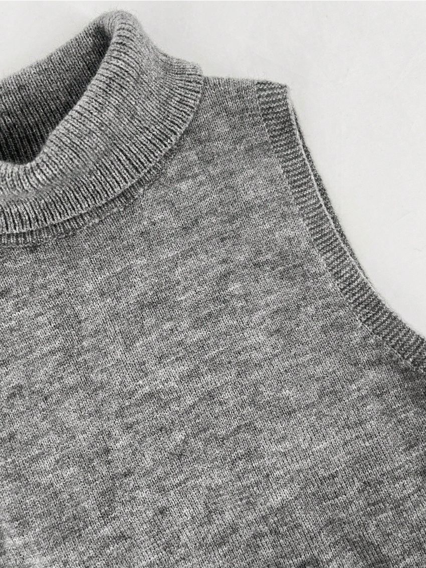 Gray Turtleneck Sweater Vest