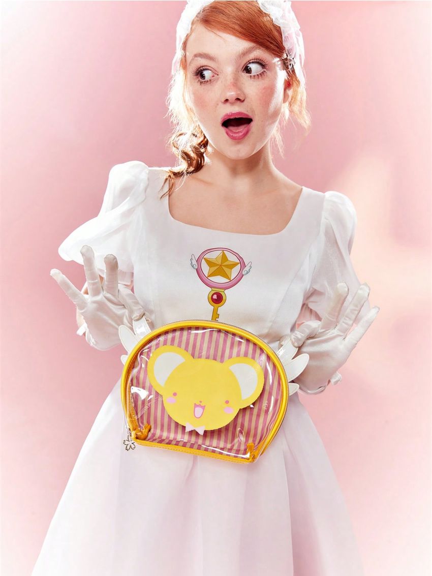 SHEIN X Cardcaptor Sakura Small Cute Makeup Bag, Yellow