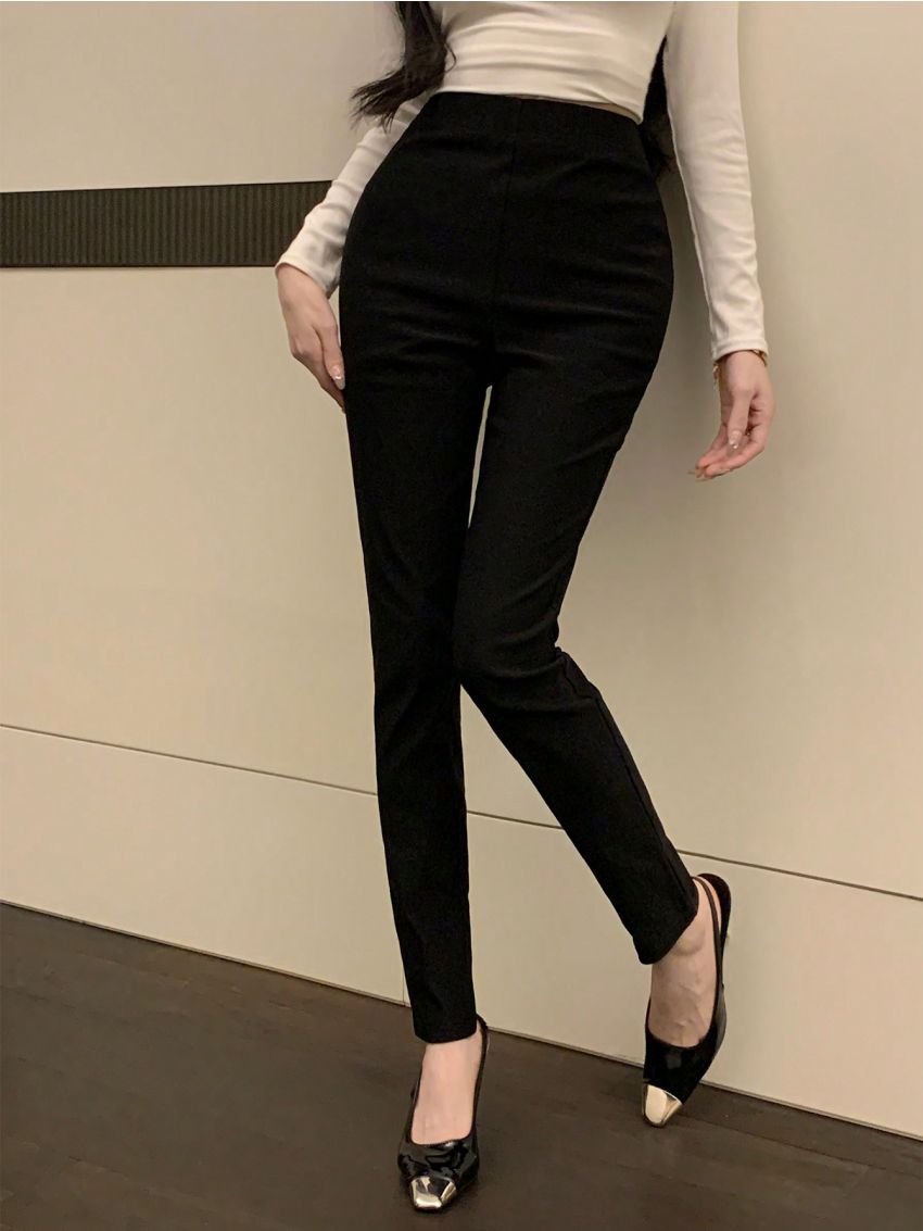 Dazy Designer Ladies' Solid Color Slim Fit Long Pants