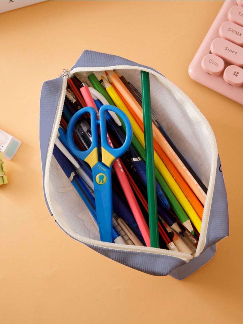 1pc Cartoon Cat Pattern Pencil Case