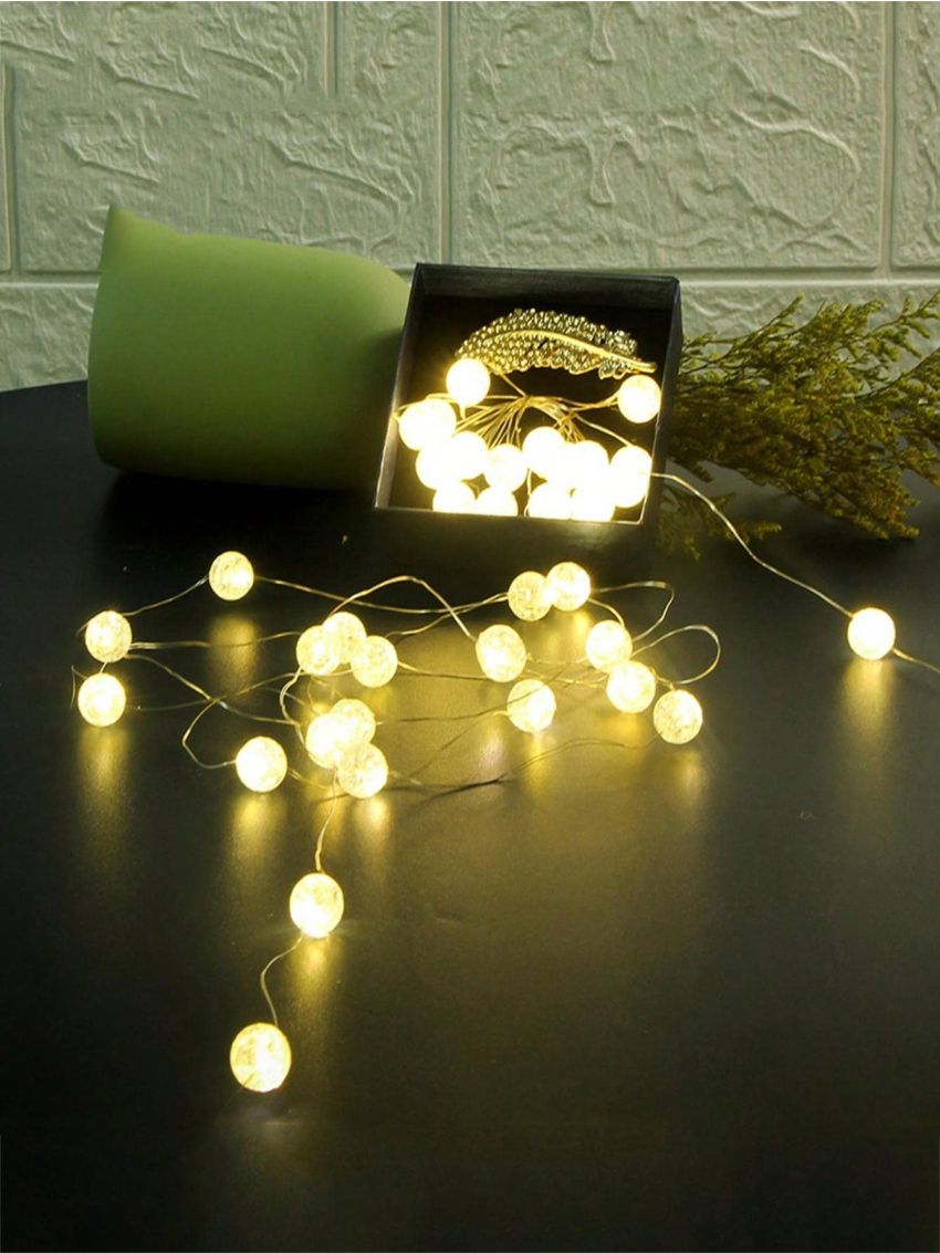 Led Constant Cracked Ball String Light/transparent Ball String Light/christmas Light/crystal Ball String Light/small Light Bulb Tent Outdoor Decoration Light/celebration Gift/1.1m 10 Lights