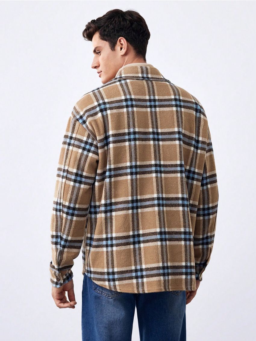 Manfinity Homme Men's Plaid Shirt Jacket