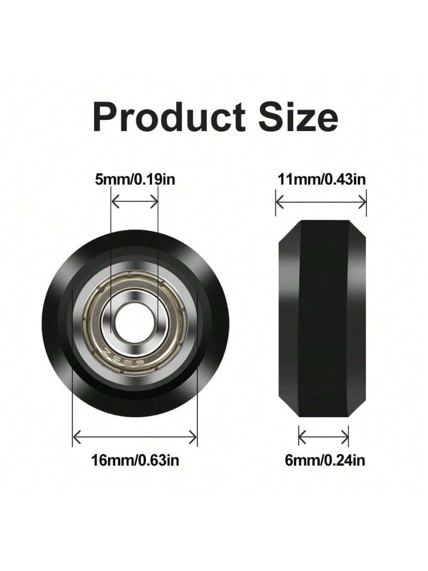 Creality 3D Printer Ender 3 Wheel, 3D Printer POM Wheel Plastic Pulley 625zz Linear Bearing for Ender 3/Ender 3 V2/Ender 3 Pro/Ender 3 Max/Ender 5 Series/CR 10 Series (10 PCS)