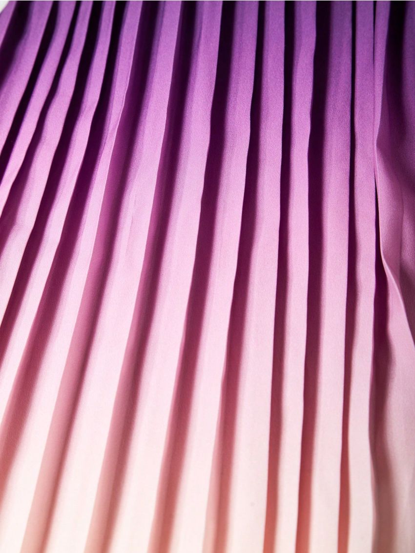 Tween Girl Vest And Gradient Pleated Trousers (With Belt) Two-Piece Set