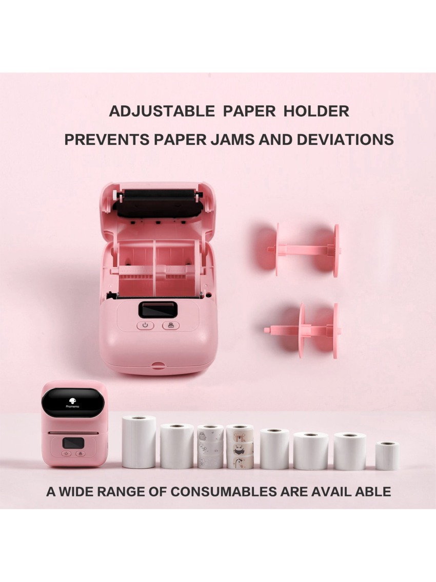 Phomemo M110 Label Makers - Portable Bluetooth Thermal Label Maker Printer for Barcode, Clothing, Jewelry, Retail, Mailing, Wireless Sticker Label Printer Compatible with Android & iOS System, with 1pack 40×30mm Label