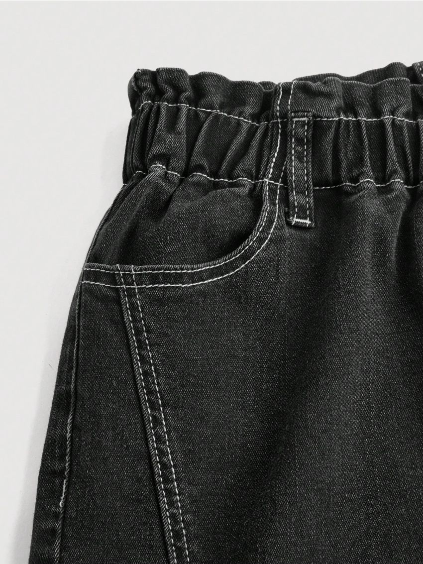 SHEIN Teen Girls' Casual High Waisted Stretchy Slim Fit Flared Jeans