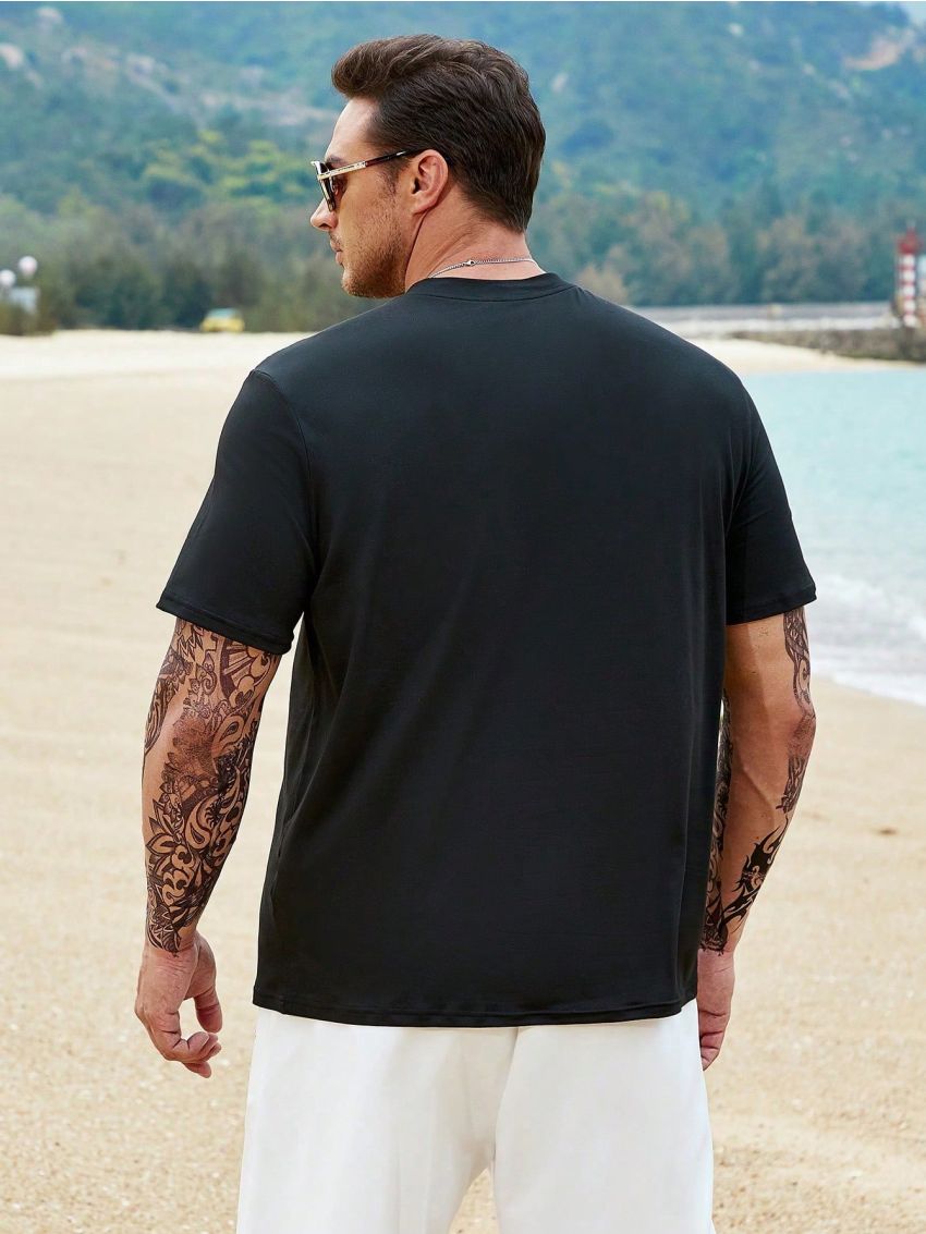 Manfinity Men's Plus Size Letter Print T-shirt