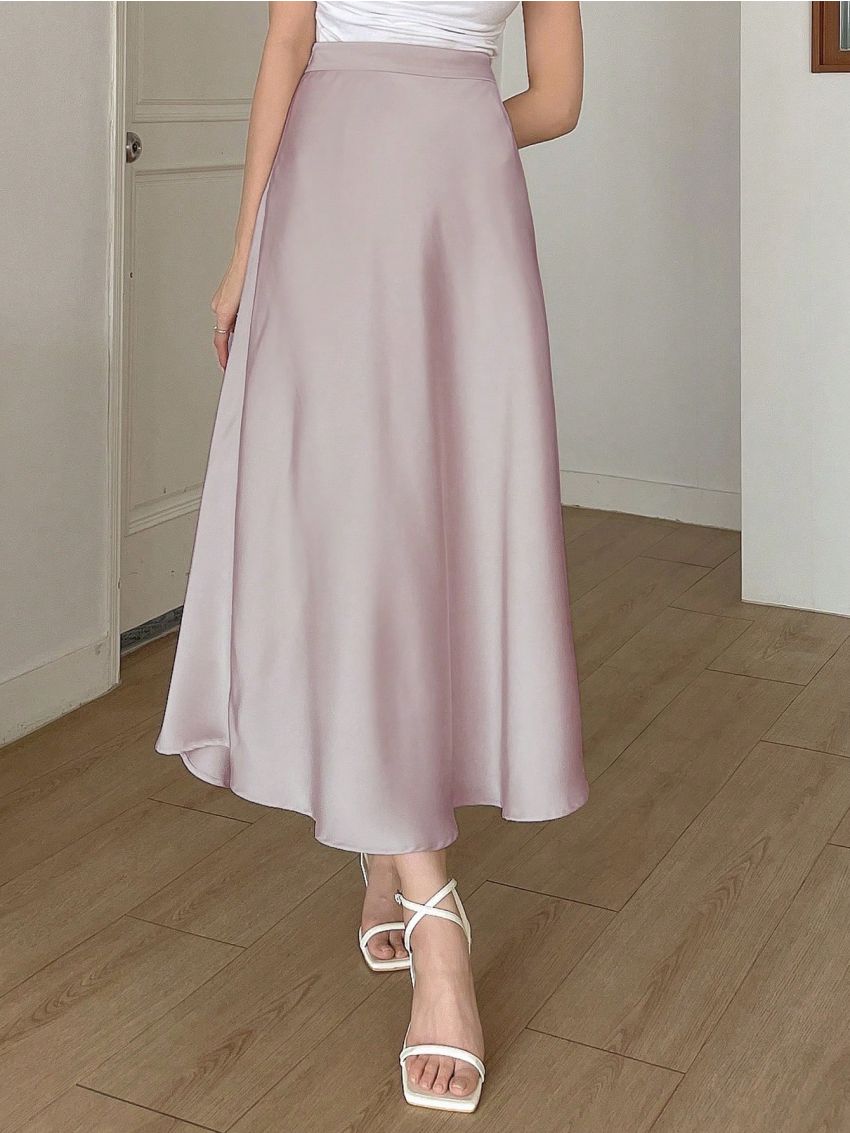 DAZY Solid Zip Side Skirt