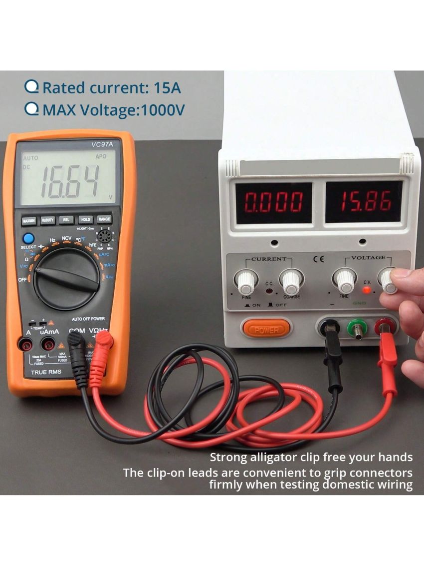 Multimeter Lead Electronic Test Lead Banana Plug to Alligator Clip Heavy Duty