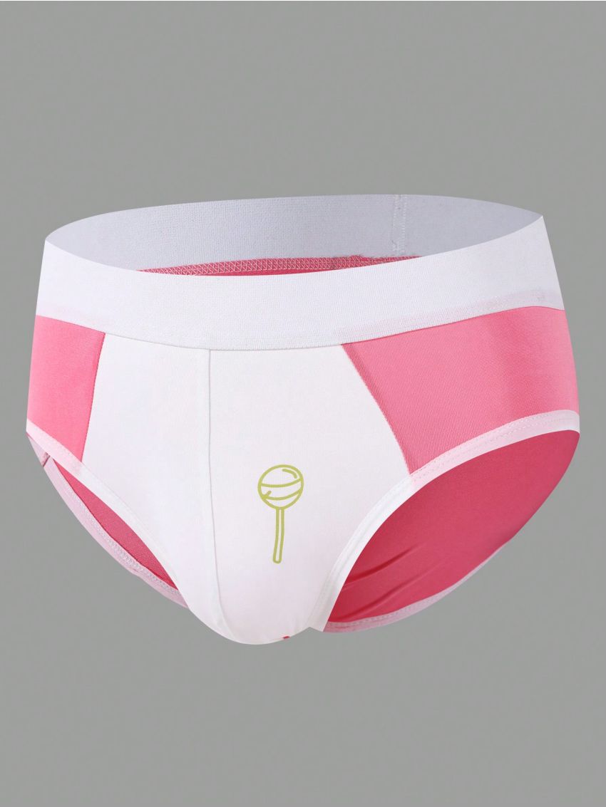 Men's Color Block Lollipop Print Triangle Trunks