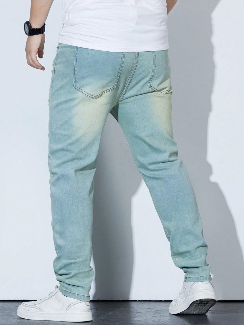 Manfinity Homme Men's Plus Size Distressed Jeans