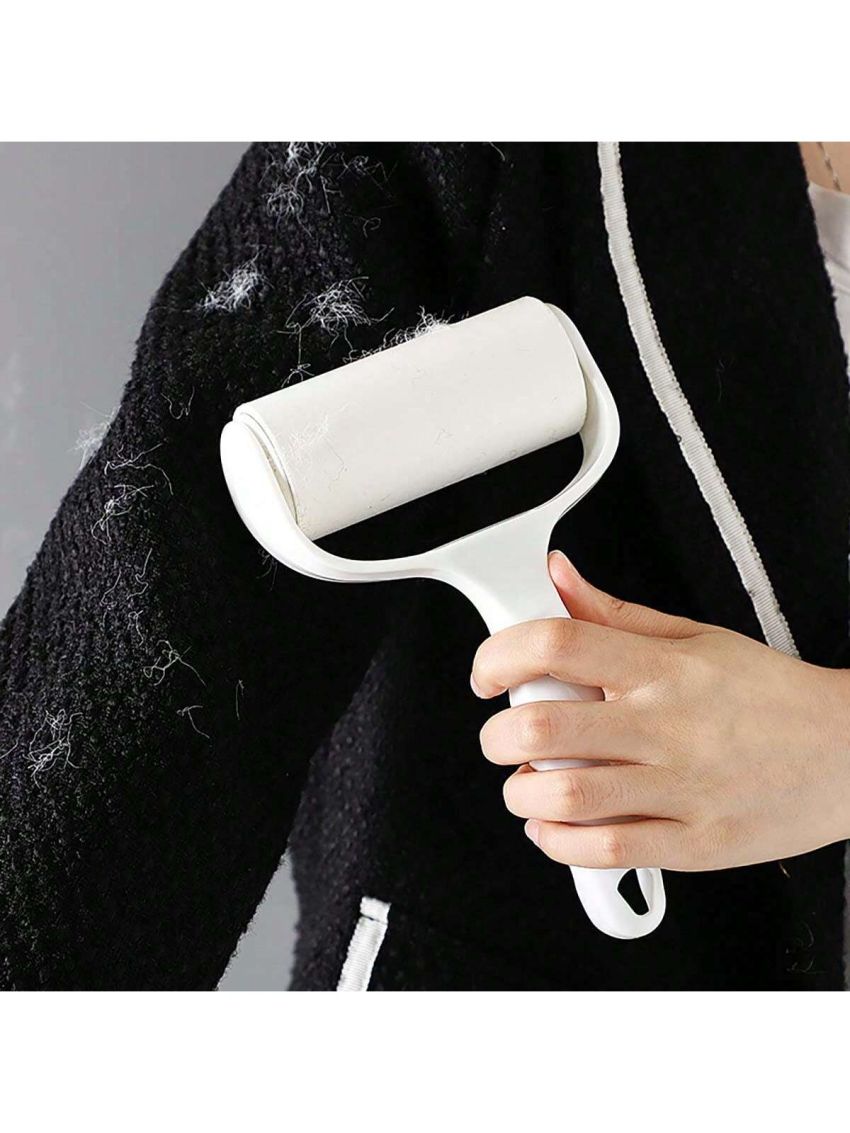 2pcs Lint Roller With 1 Handle And 1 Replacement Paper, Clothes Hair Fuzz Fluff Removing Tool