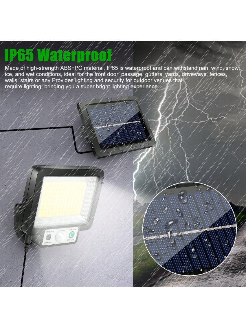 220000 Lumens Solar Street Light 3 Lighting Modes 117cob Wall Lamp for Outdoor Garden Yard Without Remote Control
