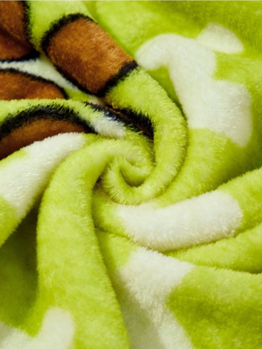 SCOOBY-DOO X SHEIN Green Dog Printed Flannel Blanket