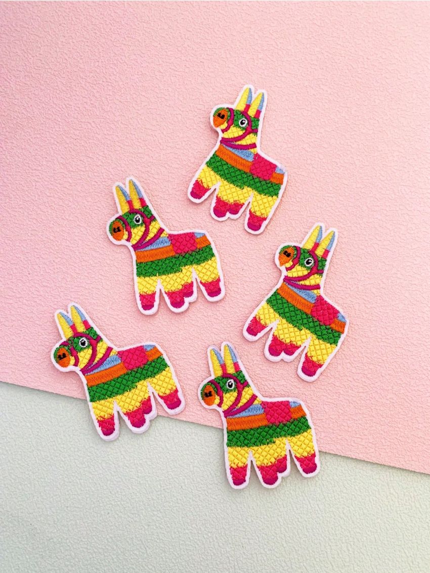 5pcs Alpaca Embroidered Patch