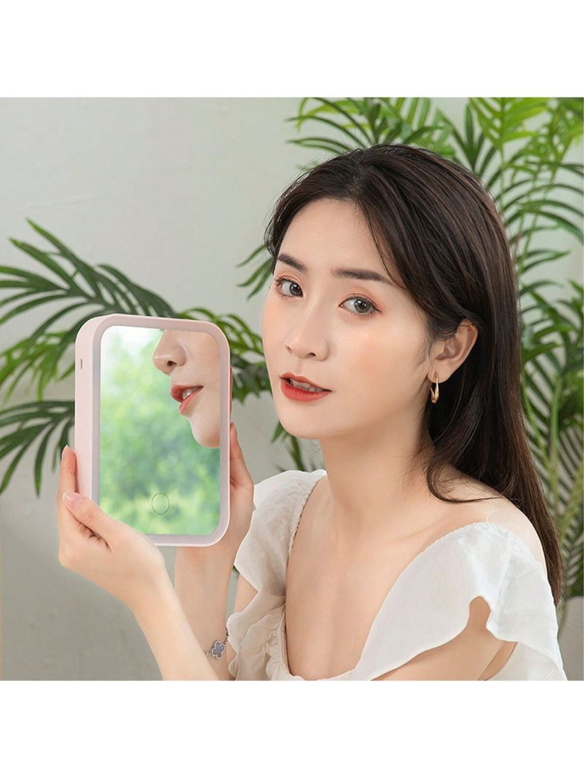 Battery Powered Pink Selfie Mirror With Beauty Function