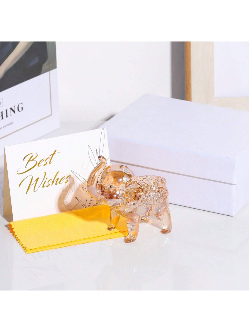 Cute Elephant Gifts for Women Crystal Elephant Statue Home Decor Figurine Collection Glass Ornament Animal Gifts for Elephant Lovers