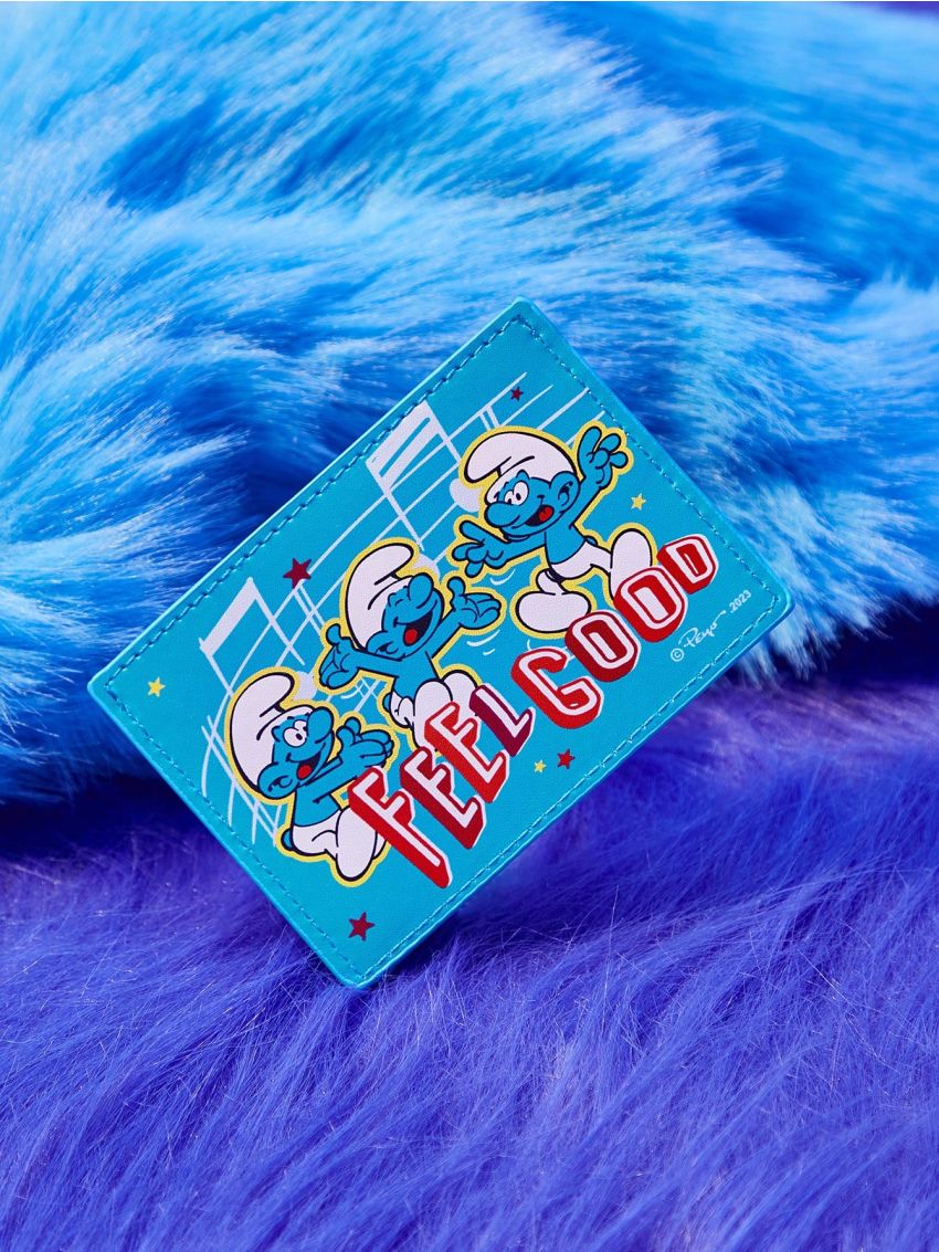 SHEIN X The Smurfs Cute Cartoon Pattern Card Holder