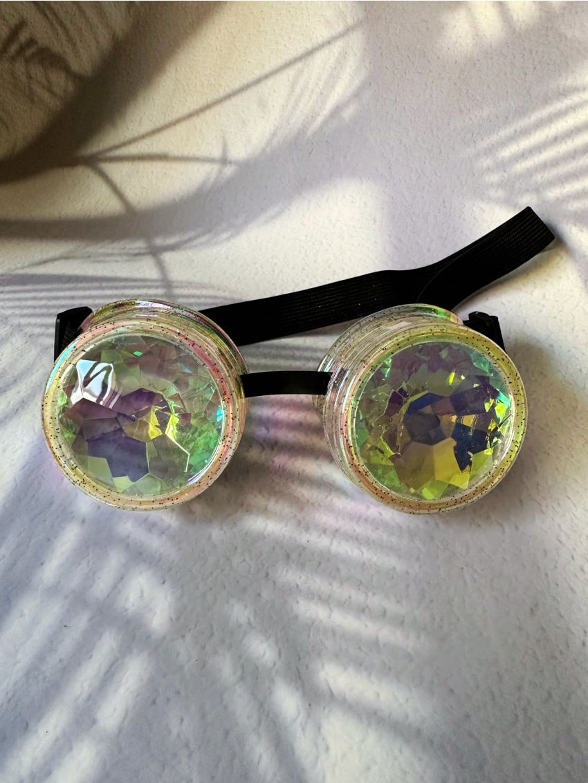 1pair Cyberpunk Style Gothic Steampunk Rivets Antique Bronze Decoration Party Eyeglasses For Halloween