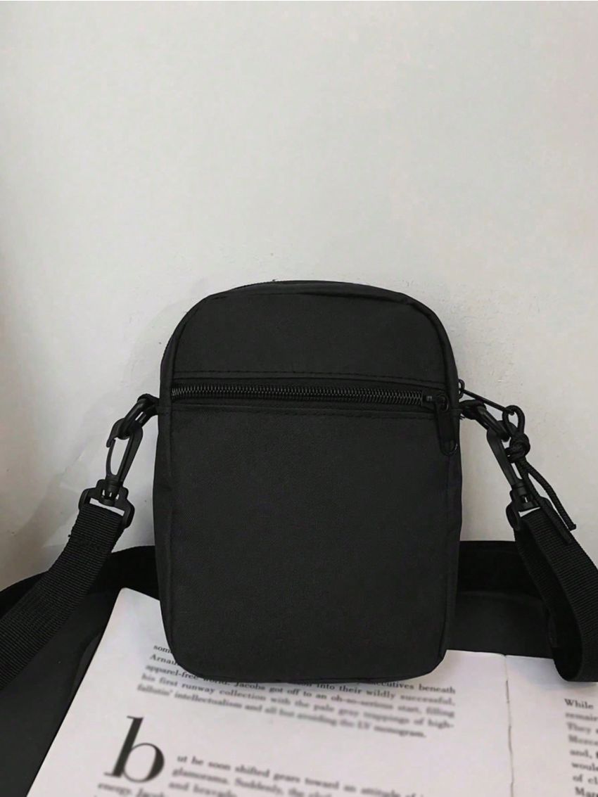 HELLFUNCO Street Style Men'S Crossbody Bag With Letter Tag And Printed Pattern