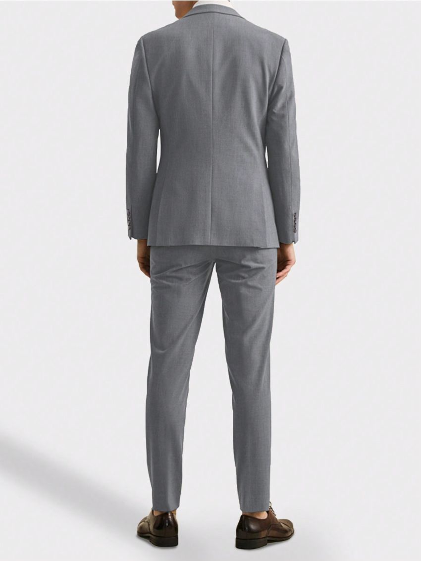 Men's Solid One-button Slim Fit Suit Set