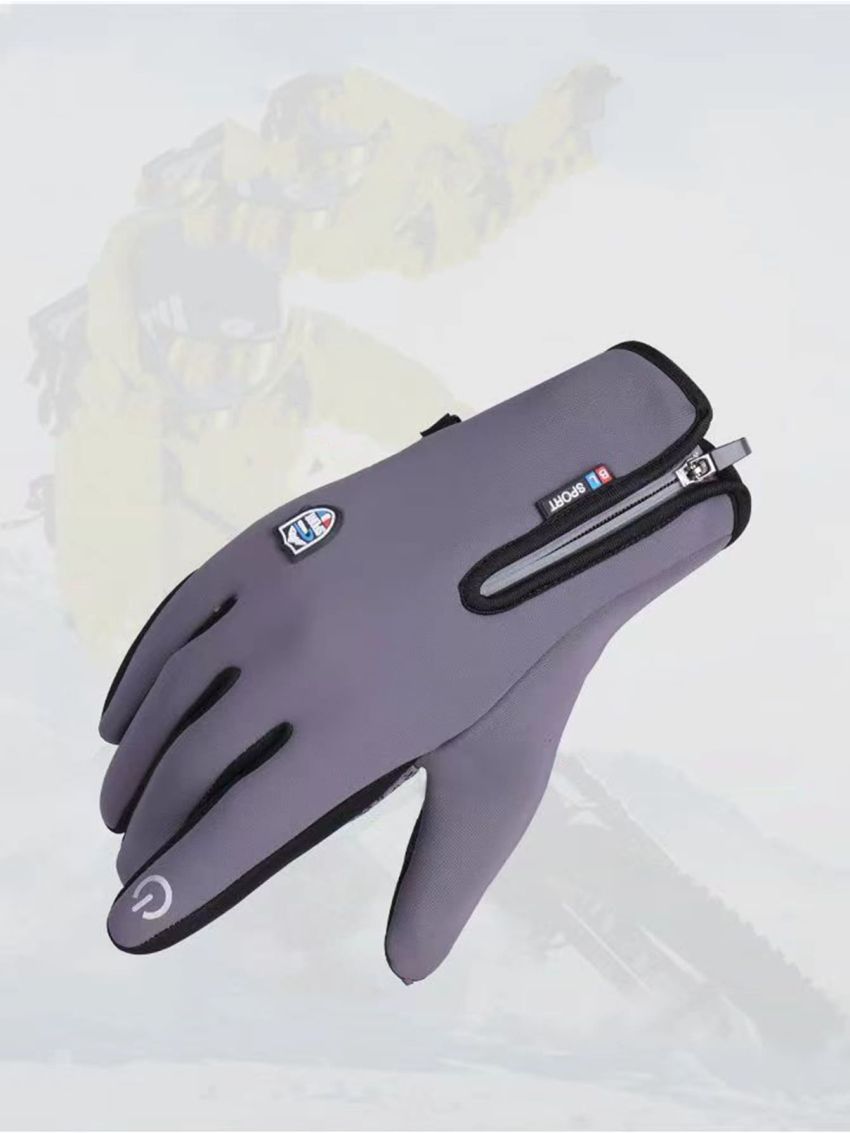 1pair Outdoor Cycling & Fitness Warm Two-finger Flip Sensitive Touch Screen Gloves