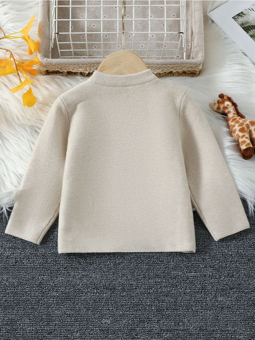 Infant Boys' Cute Dinosaur Pattern Cardigan With Double Pockets