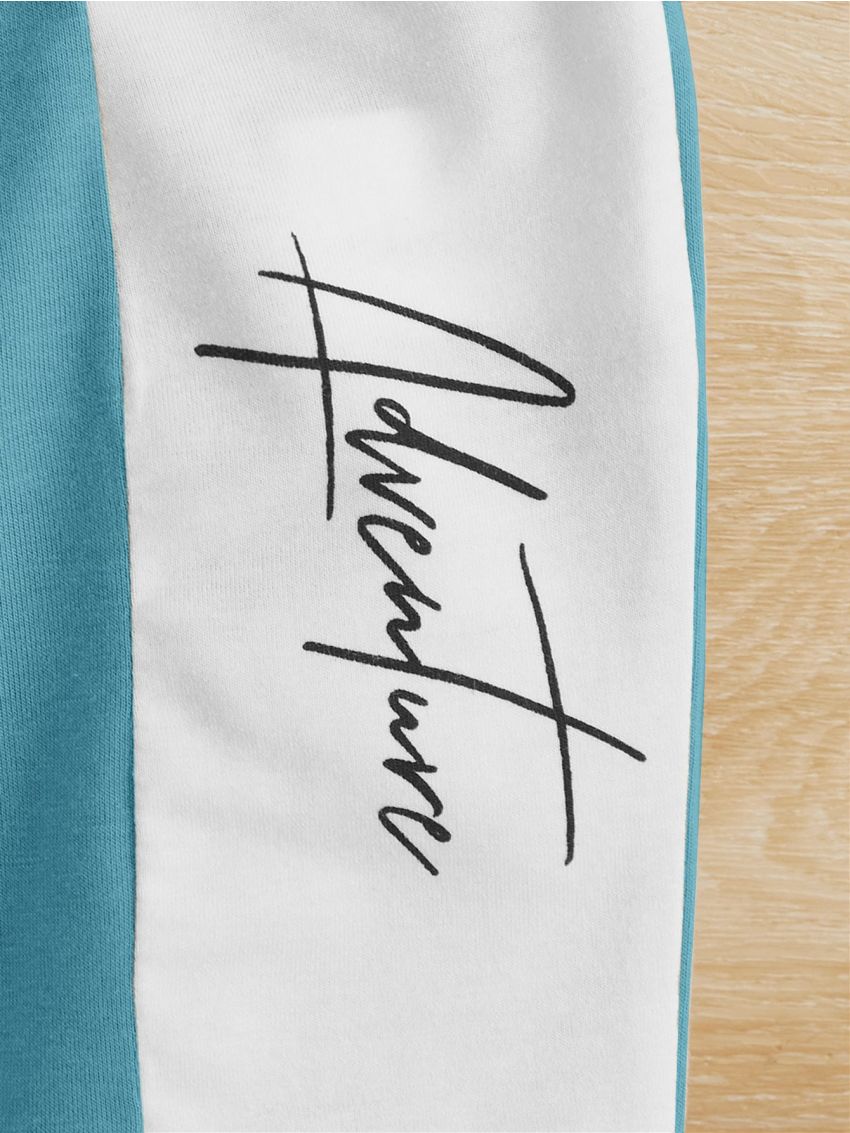 SHEIN Baby Boy Letter Graphic Two Tone Tee & Shorts