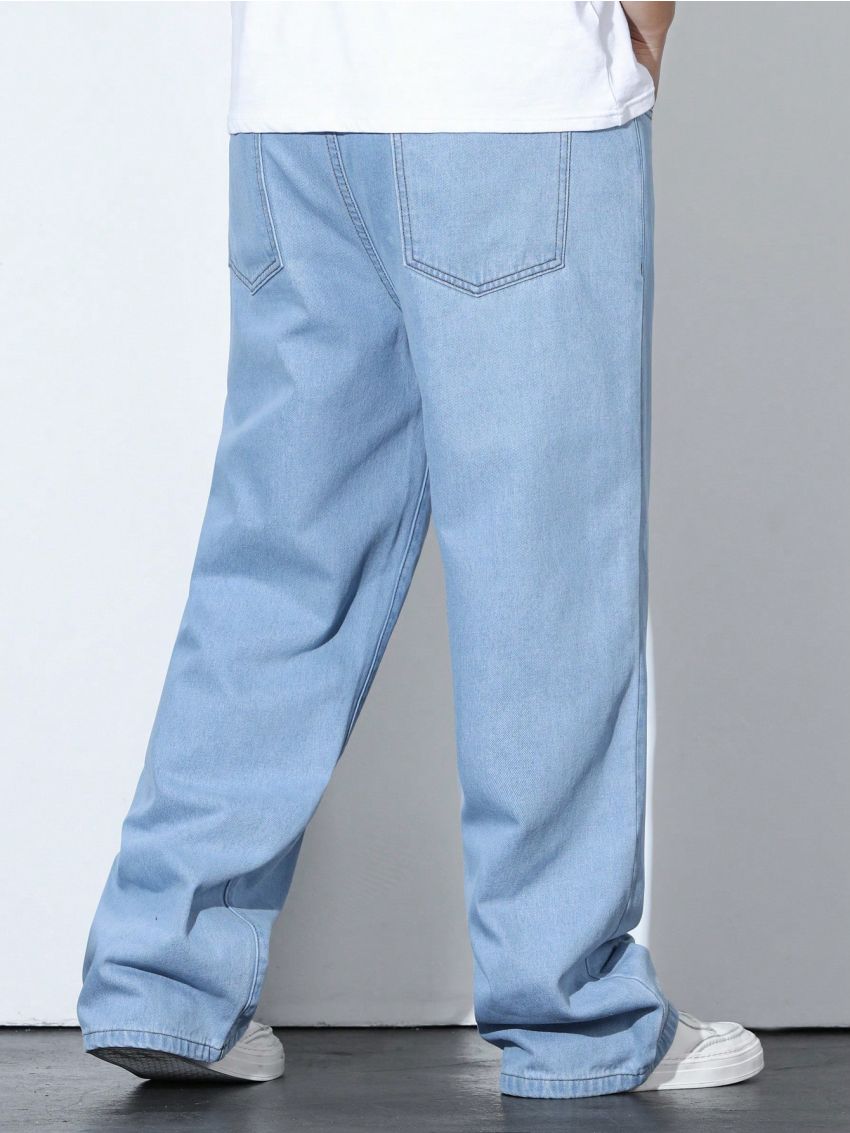 Men's Plus Size Fleece-lined Denim Pants