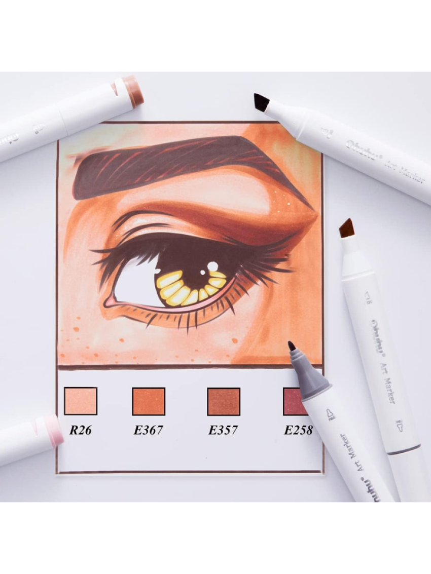 Ohuhu Alcohol-based Markers Skin Tones Double Tipped Skin Color Art Marker Set for Artists Adults Coloring - 36 Skin-Tone Colors for Portrait Illustration- Chisel & Fine - Oahu of Ohuhu Markers