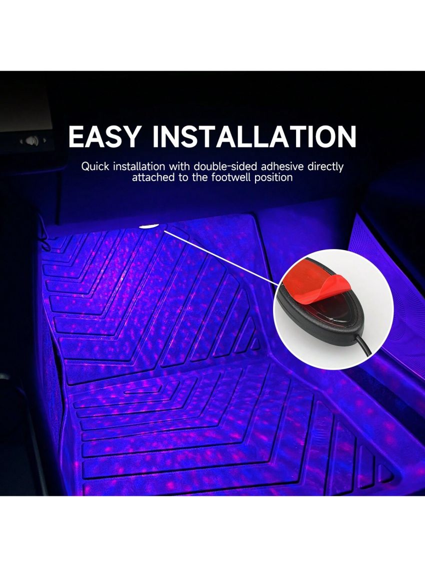 1pc Usb Multifunctional Car Interior Starry Sky Atmosphere Light (app Version)