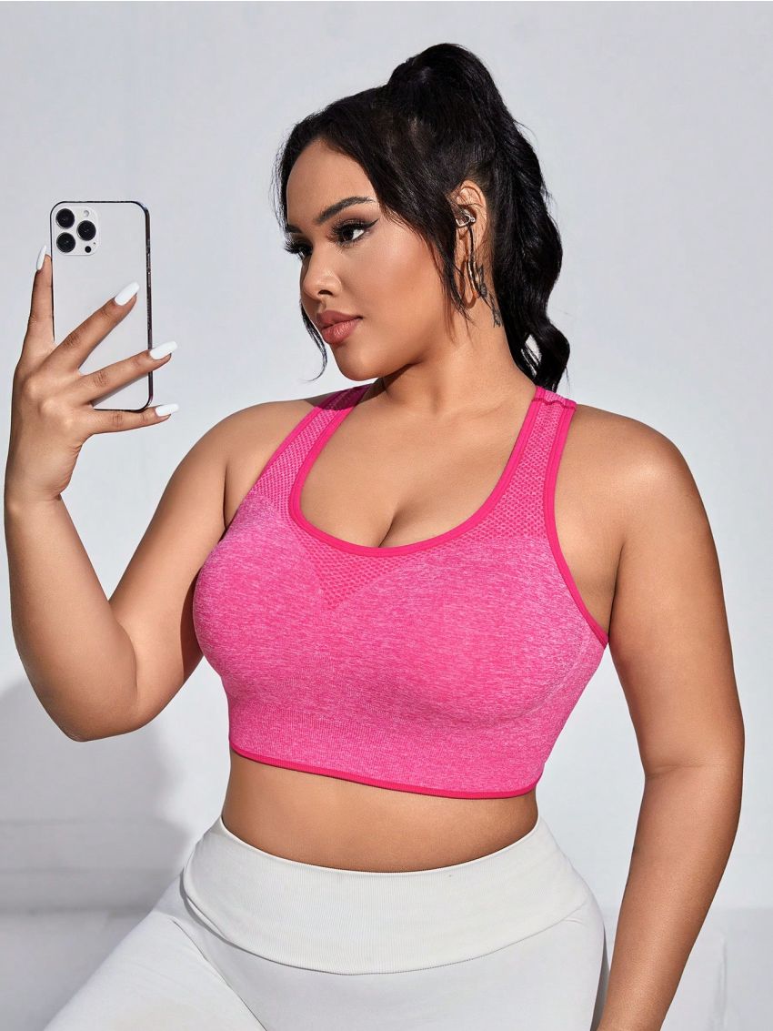 Yoga Basic Plus Size Women's Padded Double-Layered Sports Bra