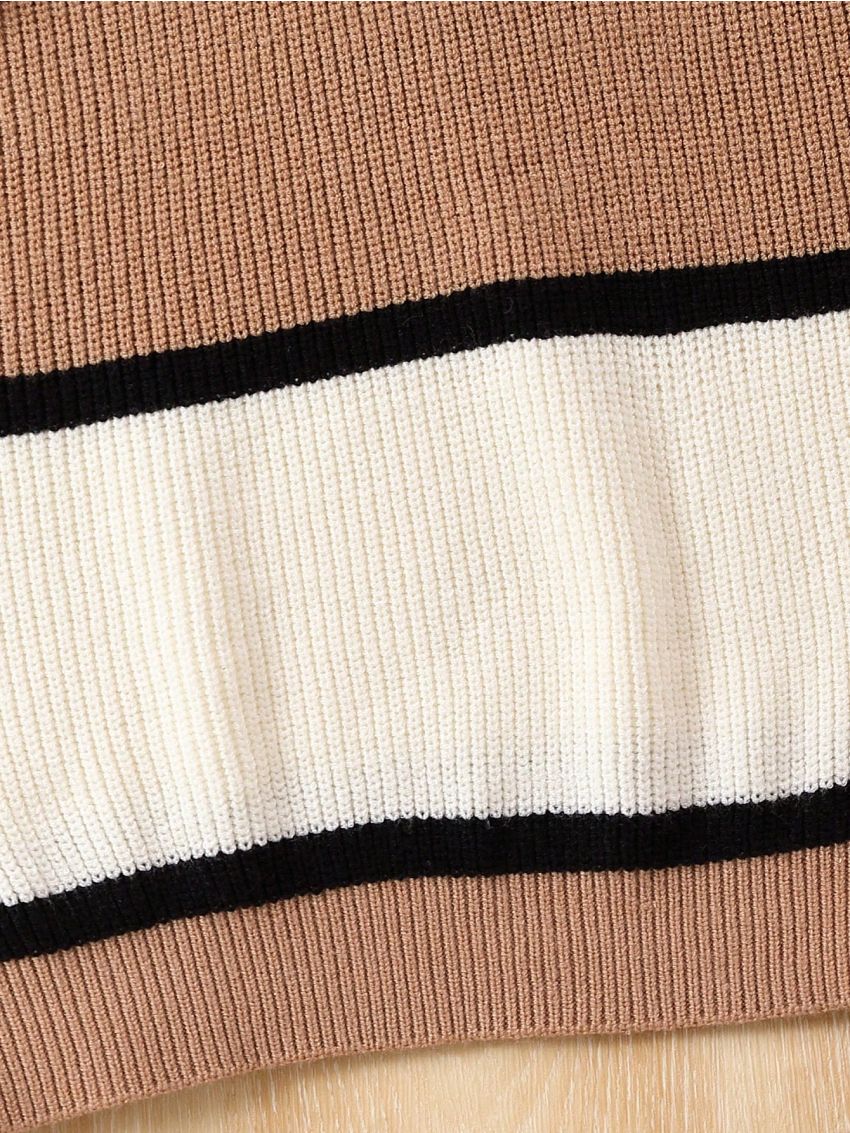 Teenage Girls' Color Block Stripe Sweater Dress