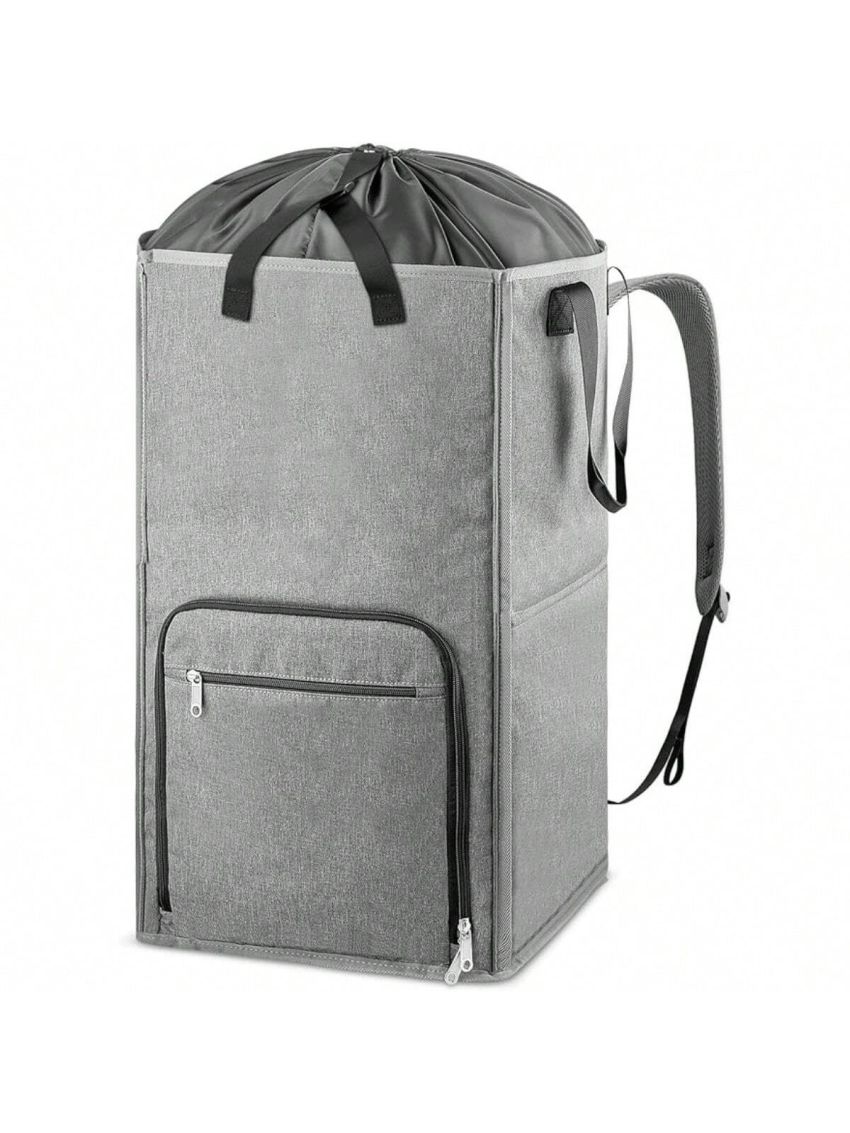 Laundry Backpack Bag, Extra Large 2 in 1 Laundry Hamper Basket for College Students Dorm Essentials, Adjustable Shoulder Straps, Freestanding Laundry Bag for Apartment, Laundromat, Travel