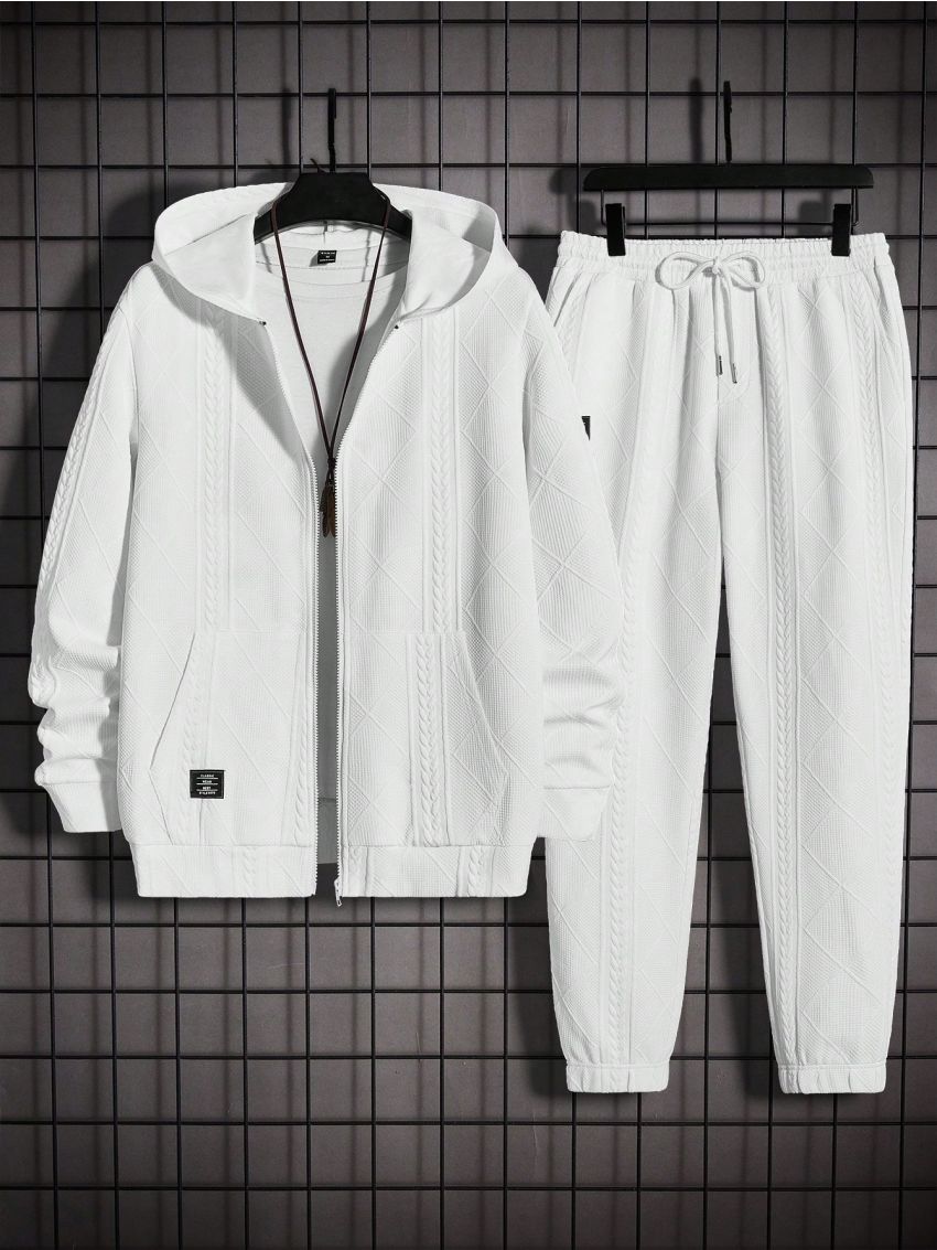 Manfinity Homme Men's Knitted Casual Sweatshirt And Sweatpants Set