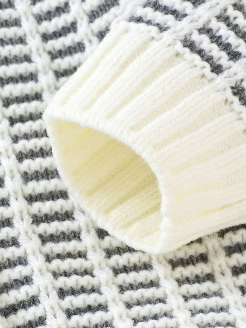 Baby Boy Plaid Pattern Raglan Sleeve Cardigan