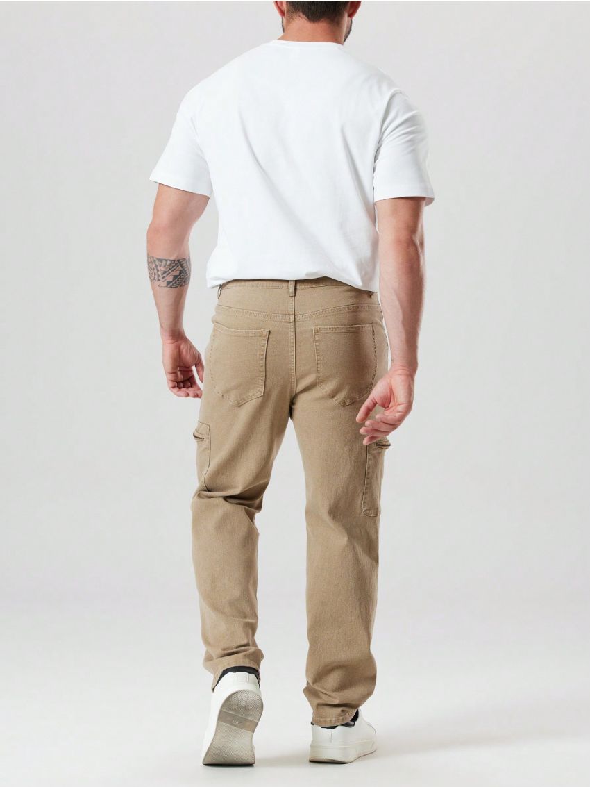 Men's Plus Size Side Pocket Straight Leg Jeans