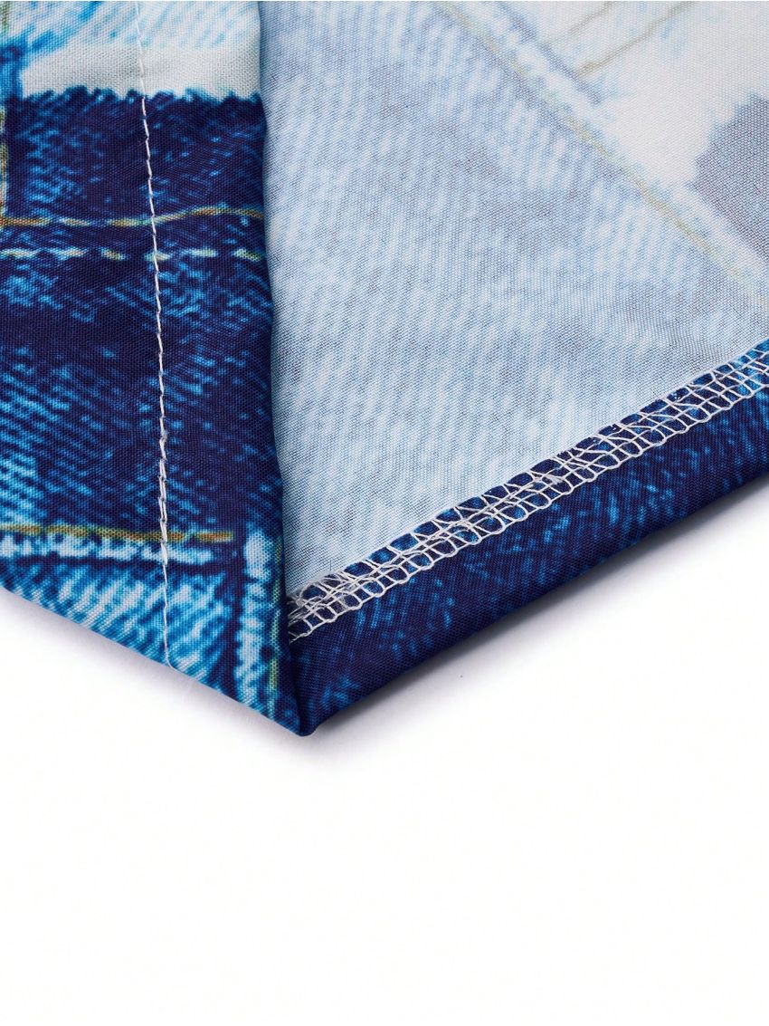 Women's Plus Size Patchwork Printed Open Front Coat