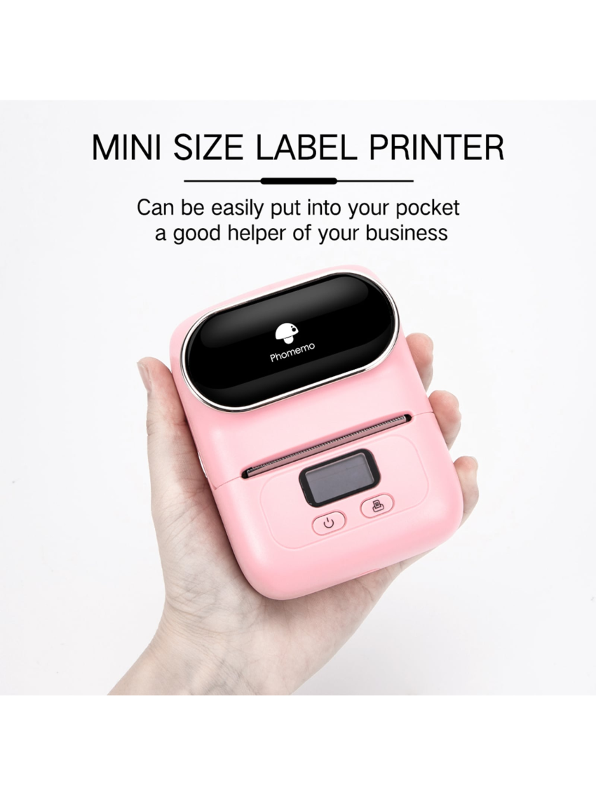 Phomemo M110 Label Makers - Portable Bluetooth Thermal Label Maker Printer for Barcode, Clothing, Jewelry, Retail, Mailing, Wireless Sticker Label Printer Compatible with Android & iOS System, with 1pack 40×30mm Label