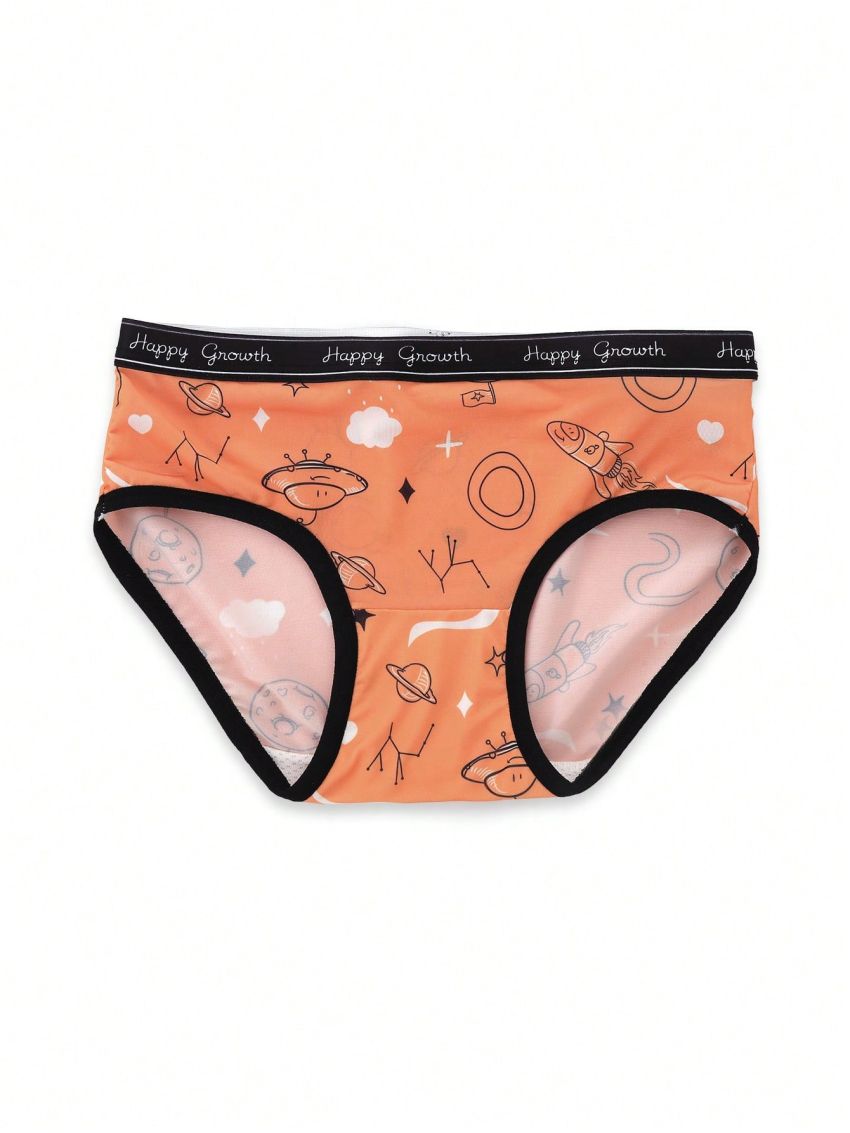 Tween Girls' 4pcs/Set Cartoon Pattern Triangle Underwear