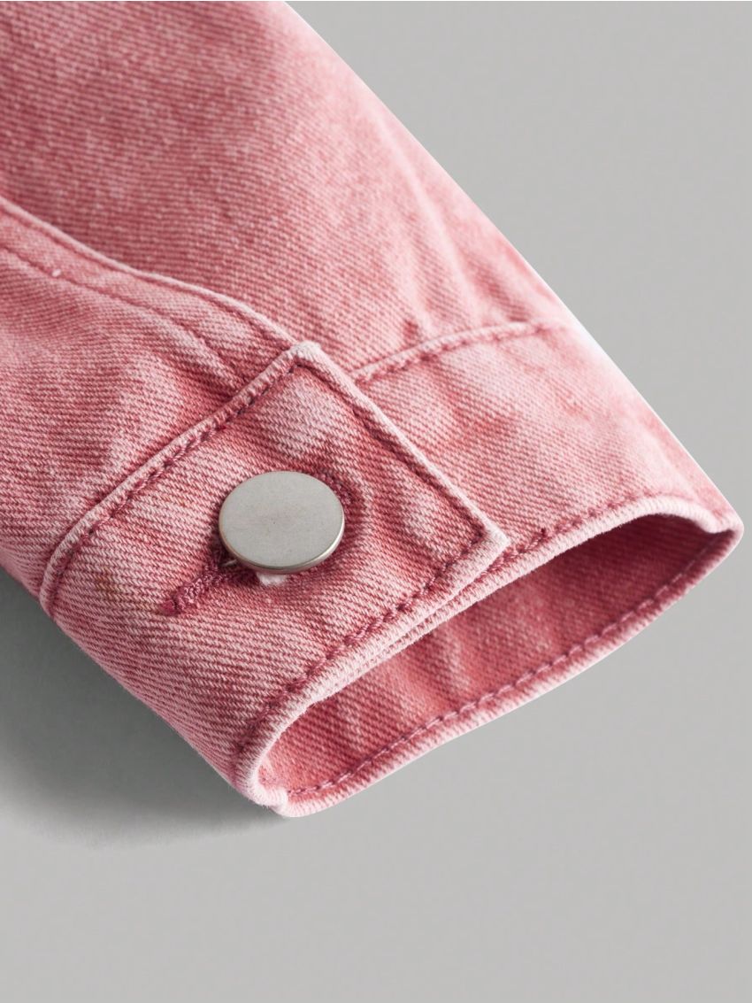 Teen Girl Ripped Raw Hem Denim Jacket